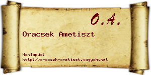 Oracsek Ametiszt névjegykártya